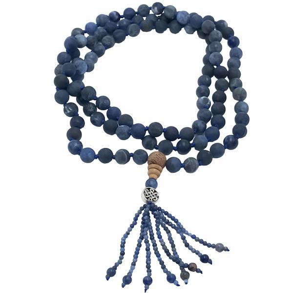 COLLANA JAPAMALA UNISEX SODALITE 108 GRANI  MANTRA MEDITAZIONE  EQUILIBRIO INTERIORE