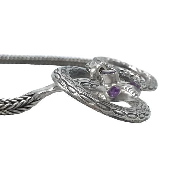 COLLANA SERPENTE GIROCOLLO SEMIRIGIDO AMETISTA ARGENTO 925