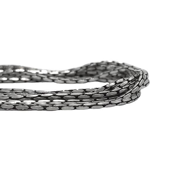 COLLANA MULTIFILO MAGLIA CUBANA NEPALESE ETNICA ARGENTO 925