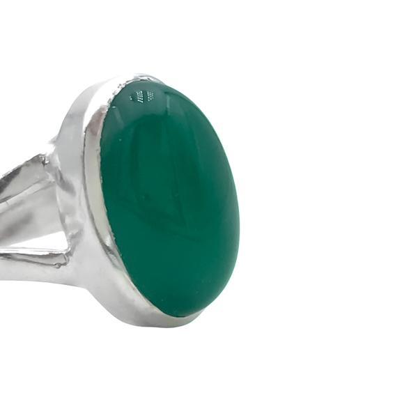 ANELLO FASCIA REGOLABILE PIETRA OVALE AGATA VERDE ARGENTO 925