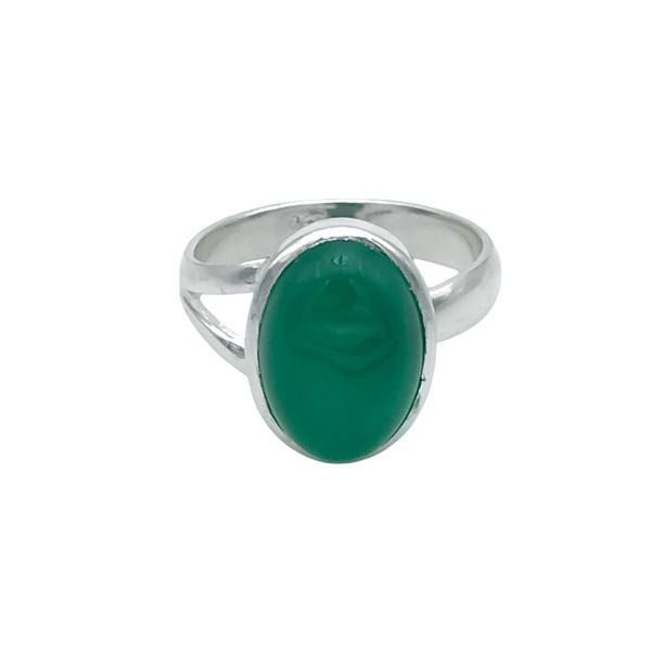 ANELLO FASCIA REGOLABILE PIETRA OVALE AGATA VERDE ARGENTO 925
