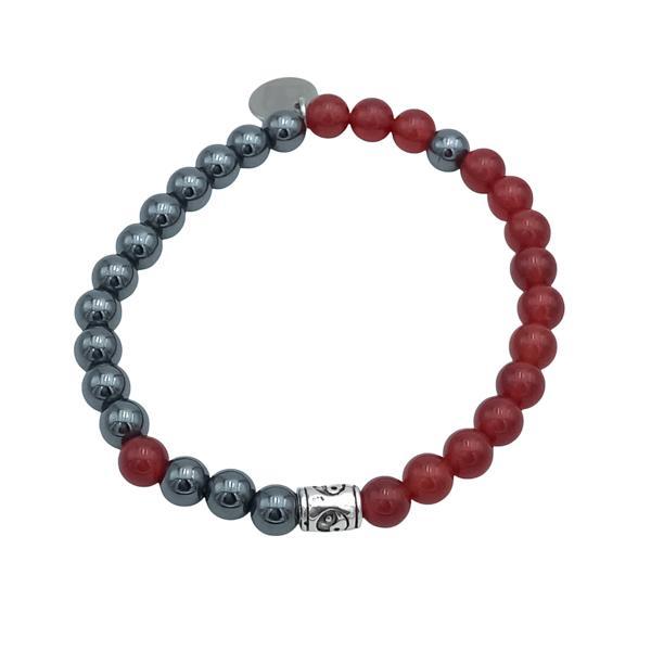 BRACCIALE CRYSTAL COMBO RINNOVAMENTO CORNIOLA EMATITE  ENERGETICO ELASTICO UNISEX PIETRE NATURALI REGOLABILE 