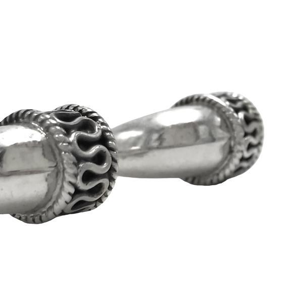 ORECCHINI CERCHIO BIG ETNICO BOMBATO PICCOLO FASCIA DECORATA ARGENTO 925