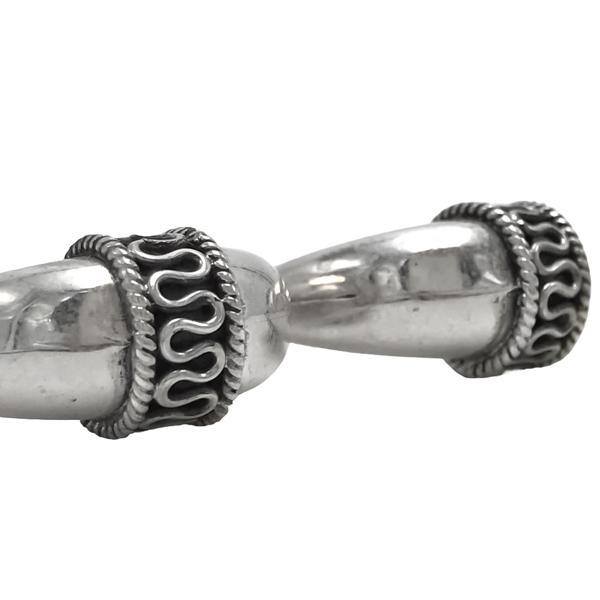 ORECCHINI CERCHIO BIG ETNICO BOMBATO MEDIO FASCIA DECORATA ARGENTO 925