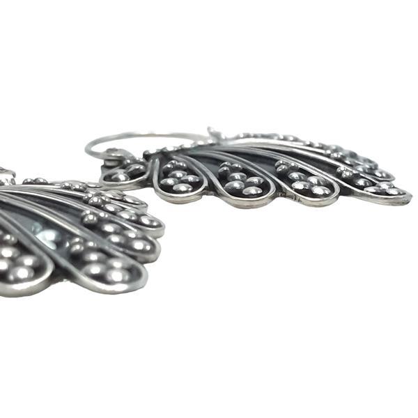 ORECCHINI ETHNIC A VENTAGLIO  LAVORATI  HANDMADE ARGENTO 925