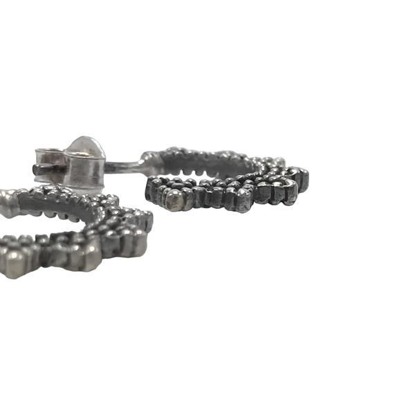 ORECCHINI ETHNIC CERCHI PUNTINATI A PUNTE  HANDMADE ARGENTO 925
