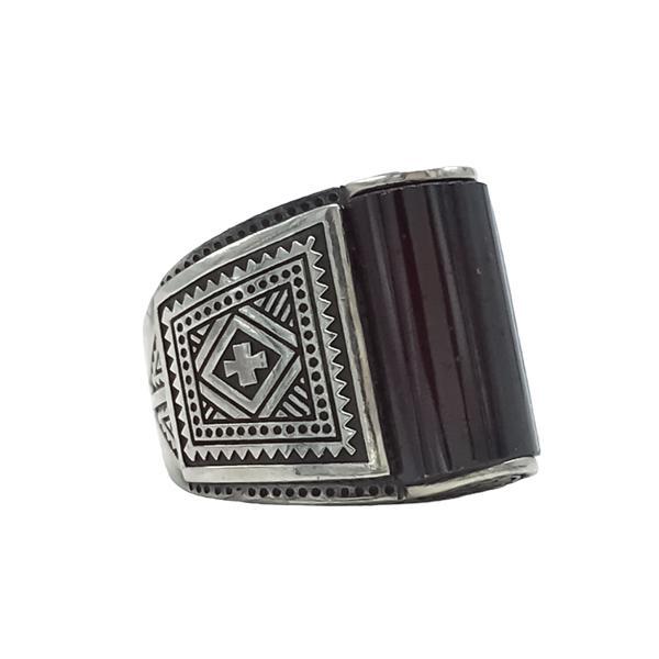 ANELLO INCISIONI TUAREG PIETRA NETURALE CORNIOLA ARGENTO 925 
