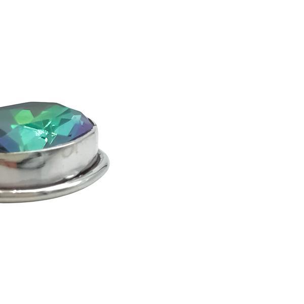PENDENTE MINIMAL OVALE MYSTIC TOPAZ PIETRA NATURALE ARGENTO 925