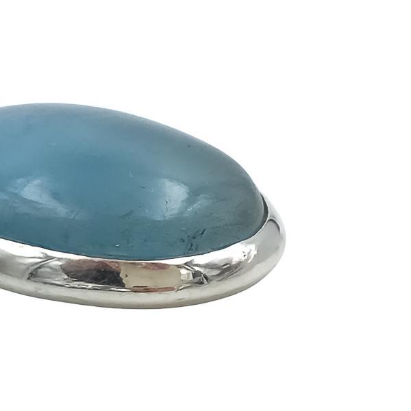 PENDENTE MINIMAL OVALE CELESTINA PIETRA NATURALE ARGENTO 925