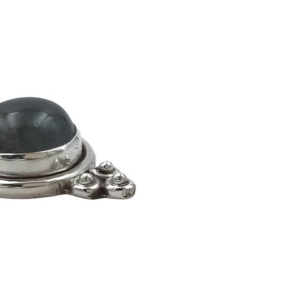 PENDENTE ETNICO ROTONDO LABRADORITE PIETRA NATURALE ARGENTO 925