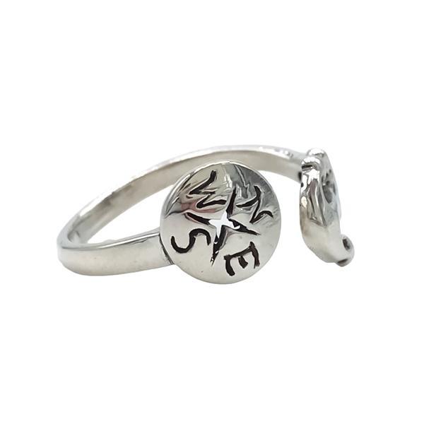 ANELLO SEA ANCORA ROSA DEI VENTI REGOLABILE ARGENTO 925 