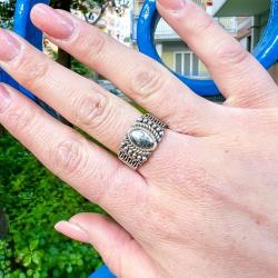 ANELLO BOHO CHIC FASCIA ETNICA ARGENTO 925 
