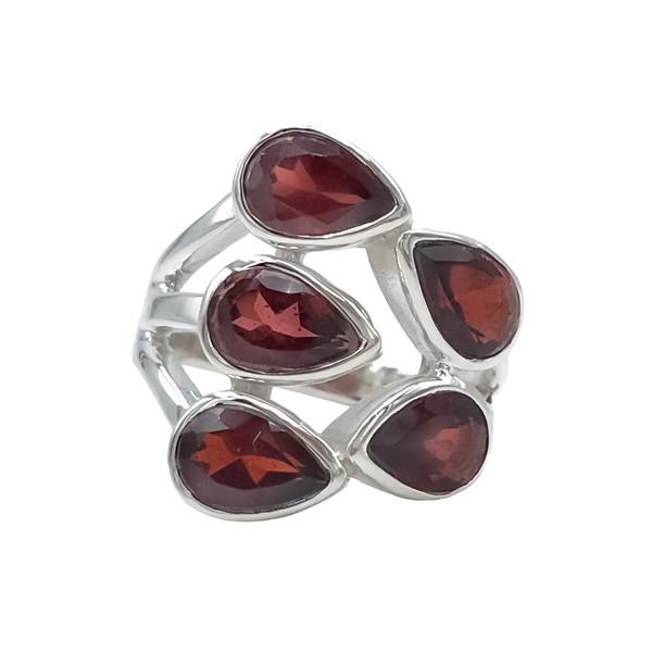 ANELLO GOCCE GRANATO BRIOLETTE ARGENTO 925 