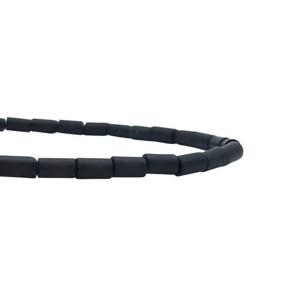 COLLANA ENERGETICA UNISEX CRISTALLI TORMALINA NERA TUBOLARI REGOLABILE ARGENTO 925