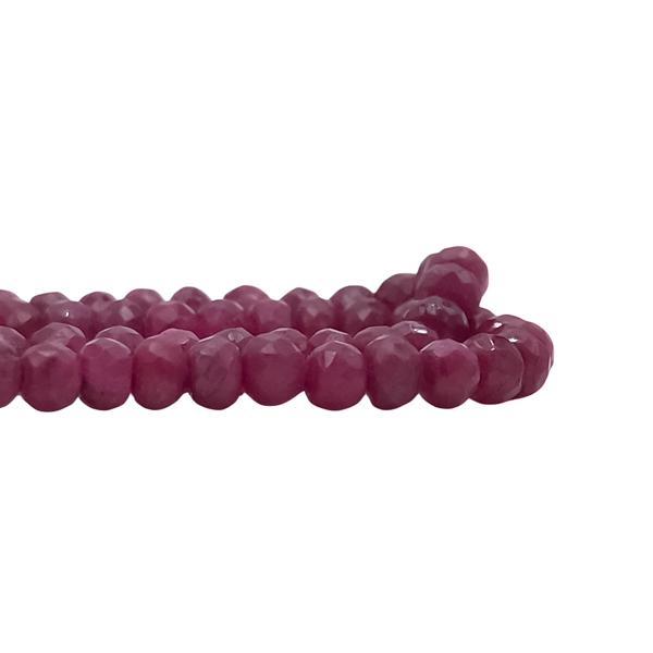 COLLANA QUEENLY MULTIFILO RADICI DI RUBINO  NATURALI LAVORATA A MANO 