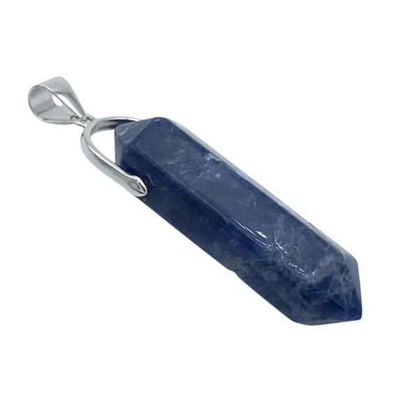 CIONDOLO PENDENTE LASER BITERMINATO SODALITE ARGENTO 925