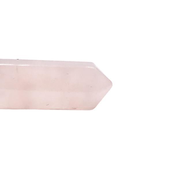 CIONDOLO PENDENTE LASER BITERMINATO QUARZO ROSA ARGENTO 925