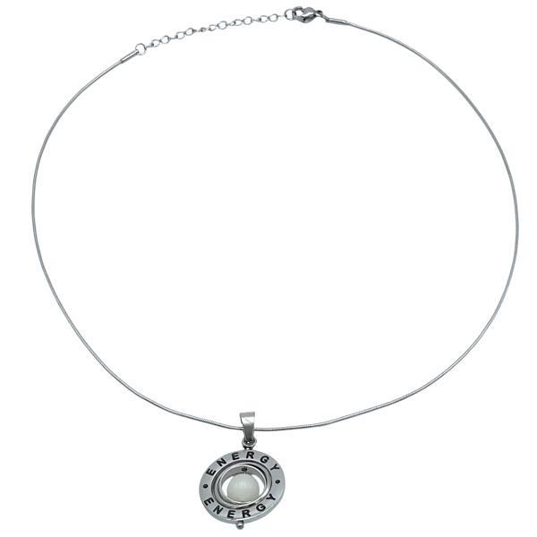 COLLANA CATENA CODA DI TOPO CONDOLO ENERGY PIETRA ENERGETICA PIETRA DI LUNA NATURALE ACCIAIO