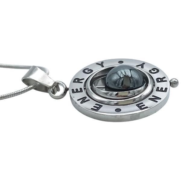 COLLANA CATENA CODA DI TOPO CIONDOLO ENERGY PIETRA ENERGETICA EMATITE NATURALE ACCIAIO