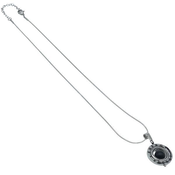 COLLANA CATENA CODA DI TOPO CIONDOLO ENERGY PIETRA ENERGETICA ONICE NERONATURALE ACCIAIO