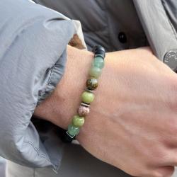 BRACCIALE CRYSTAL COMBO HOPE  ENERGETICO ELASTICO UNISEX PIETRE NATURALI  REGOLABILE 