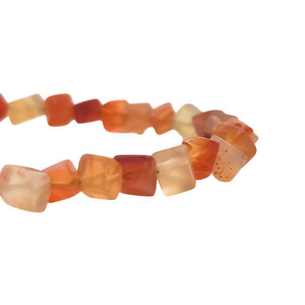 COLLANA ENERGETICA UNISEX REGOLABILE CORNIOLA CABOCHON QUADRATI ARGENTO 925