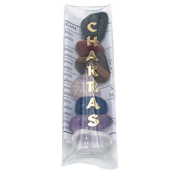 SET DEI  7 CHACKRA CON QUARZI BURATTATI NATURALI -SET7CHACKRA
