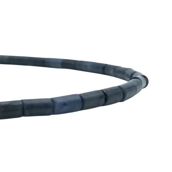 BRACCIALE PIETRA DUMORTIERITE CABOCHON TUBOLARE ARGENTO 925/°°°