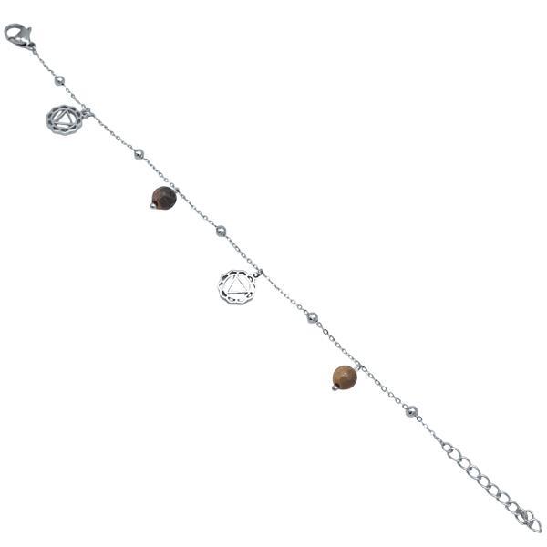 BRACCIALE 7 CHAKRA TERZO CHAKRA DEL PLESSO SOLARE  MANIPURA OCCHIO DI TIGRE REGOLABILE ACCIAIO 