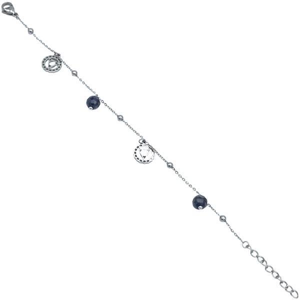 BRACCIALE 7 CHAKRA QUINTO CHAKRA DELLA GOLA VISHUDDHA SODALITE REGOLABILE ACCIAIO 