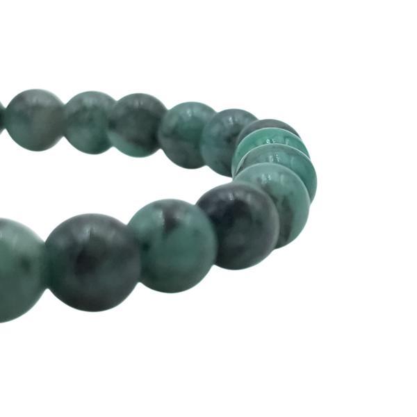 BRACCIALE ENERGETICO ELASTICO UNISEX SFERE RADICE DI SMERALDO  REGOLABILE 