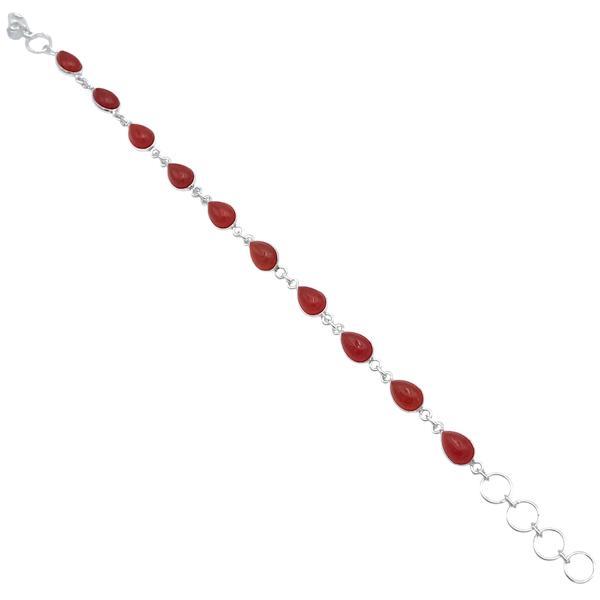 BRACCIALE MINIMAL CORNICE LISCIA PIETRE GOCCIA CABOCHON CORNIOLA  REGOLABILE ARGENTO 925