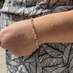 BRACCIALE MINIMAL CORNICE LISCIA PIETRA OVALE BRIOLETTE QUARZO CITRINO  REGOLABILE ARGENTO 925