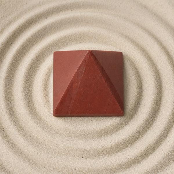 PIRAMIDE DIASPRO ROSSO PIETRA LEVIGATA CRISTALLO NATURALE CRISTALLOTERAPIA ENERGIA ARMONIA