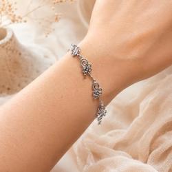 BRACCIALE UNALOME REGOLABILE RODIATO IN ARGENTO 925