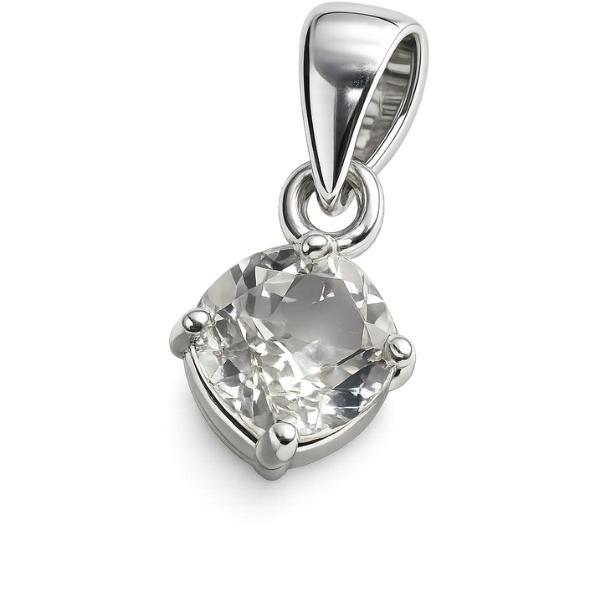 PENDENTE MODELLO PUNTO LUCE TONDO CON PIETRA BRIOLETTE CRISTALLO DI ROCCA E ARGENTO 925