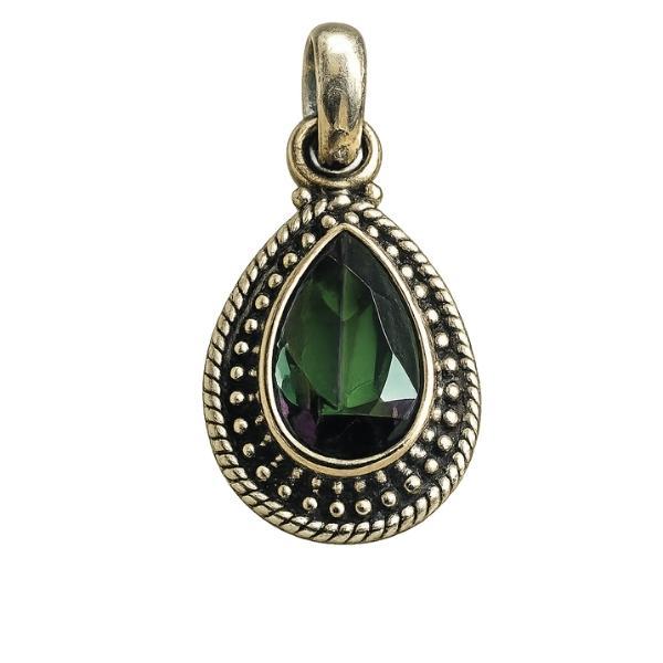 PENDENTE A GOCCIA PUNTINATA CON PIETRA BRIOLETTE MYSTIC TOPAZ E ARGENTO 925