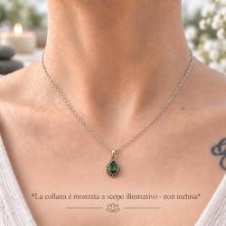 PENDENTE A GOCCIA PUNTINATA CON PIETRA BRIOLETTE MYSTIC TOPAZ E ARGENTO 925
