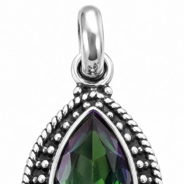 PENDENTE A GOCCIA PUNTINATA CON PIETRA BRIOLETTE MYSTIC TOPAZ E ARGENTO 925