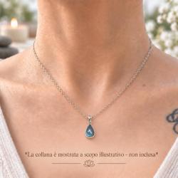 PENDENTE A GOCCIA LISCIA  CON PIETRA CABOCHON LABRADORITE E ARGENTO 925