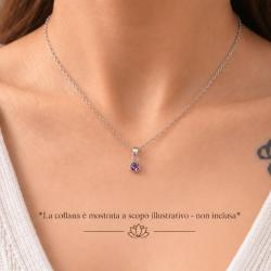 PENDENTE MINIMAL TONDO PIETRA BRIOLETTE AMETISTA E ARGENTO 925