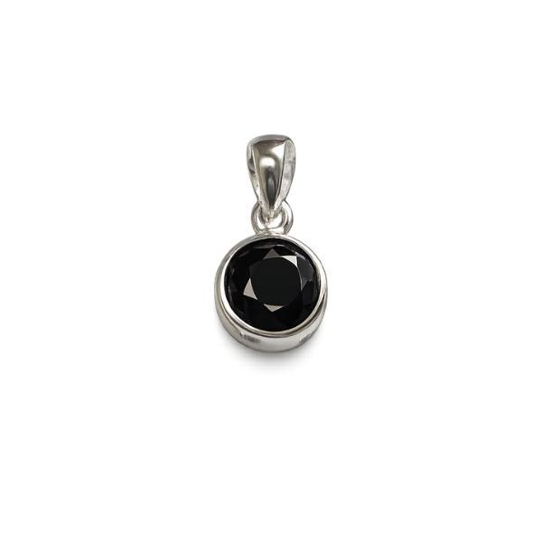 PENDENTE MINIMAL TONDO PIETRA BRIOLETTE OSSIDIANA E ARGENTO 925