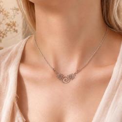 COLLANA GIROCOLLO DUE UNALOME INCROCIATI REGOLABILE ARGENTO 925 