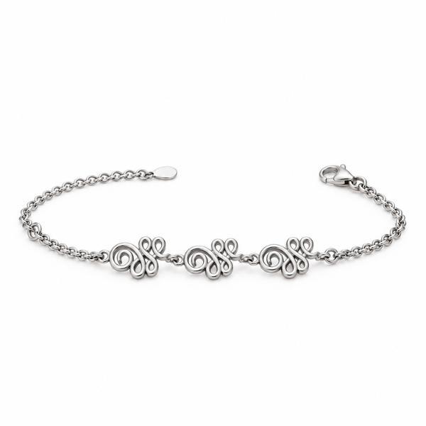 BRACCIALE TRE UNALOME REGOLABILE RODIATO IN ARGENTO 925