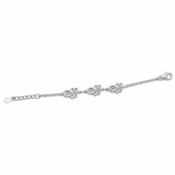 BRACCIALE TRE UNALOME REGOLABILE RODIATO IN ARGENTO 925