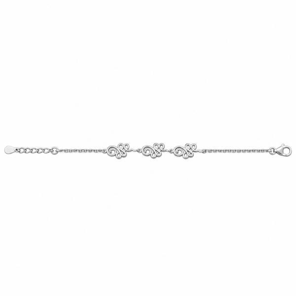 BRACCIALE TRE UNALOME REGOLABILE RODIATO IN ARGENTO 925