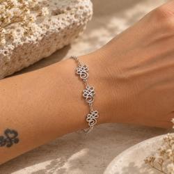 BRACCIALE TRE UNALOME REGOLABILE RODIATO IN ARGENTO 925