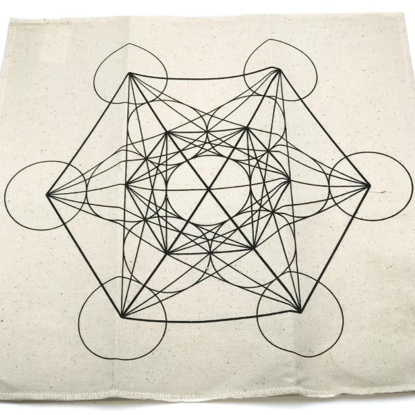 SET 5 PEZZI GRIGLIA MANDALA CON SIMBOLO CUBO METATRON PER PURIFICAZIONE E MEDITAZIONE - COD.SETPUR02