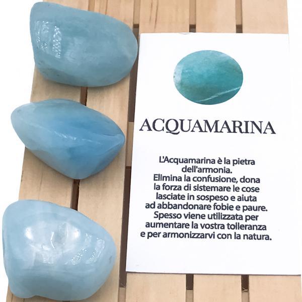 PIETRA NATURALE ACQUAMARINA BURATTATA TUMBLED CRISTALLOTERAPIA