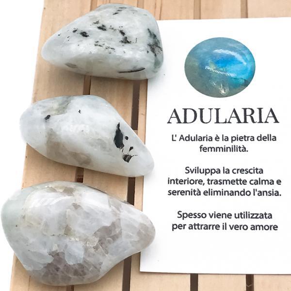 PIETRA NATURALE ADULARIA O PIETRA DI LUNA BURATTATA TUMBLED CRISTALLOTERAPIA